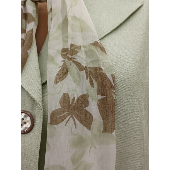 Le Suit Womens Green Blazer Jacket Sz 18 Scarf NWT Career Elegant - Picture 4 of 10